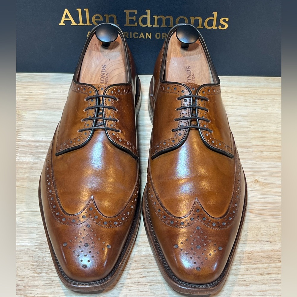 Allen Edmonds Bel Air Men's Brown Leather Wingtip Derbies Sz 9D Made In USA 🇺🇸